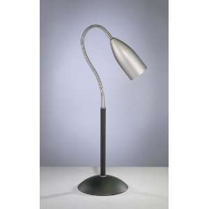   George Kovacs Silver and Black Gooseneck Desk Lamp