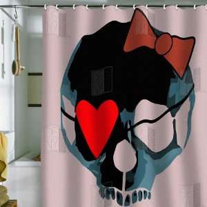  Shower Curtain Blue Skull with Bow (by DENY Designs)