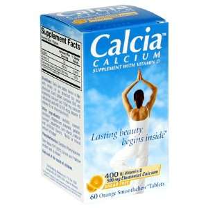  Calcia Calcium Supplement with Vitamin D, Tablets, Orange 