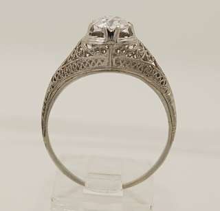 Antique Diamond & 18k White Gold Art Deco Engagement Ring J32837 