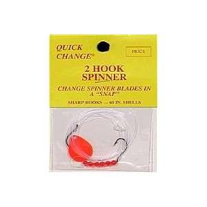 Quick Change Fishing Lures 2 Hook Col. #2 Spinner Orange  