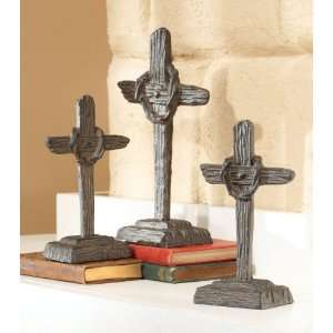   Pack of 12 Rustic Brown Religious Standing Crosses
