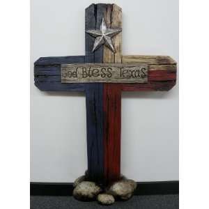  God Bless Texas Standing Cross