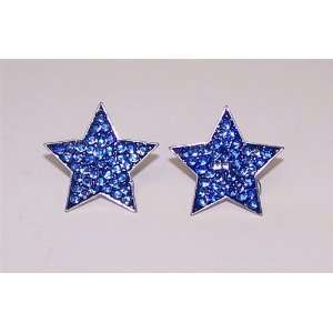  Blue Star Golf Crystal Ball Marker Earrings Sports 