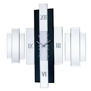  George Nelson Diamond Mirror Clock Set in Clear/Black 