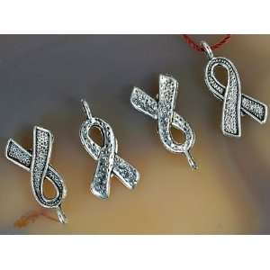  20pcs Tibetan Silver Breast Cancer Ribbon Charms 15mm ~Jewelry 