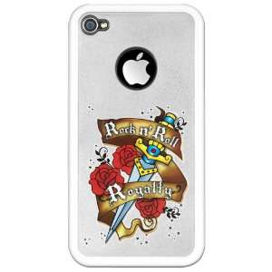   iPhone 4 or 4S Clear Case White Rock N Roll Royalty 