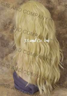 Heat OK Lace Front Wig Long Wavy Pale Blonde Realistic  