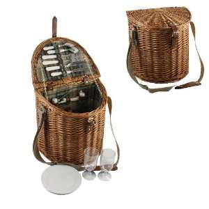 Ukm Gifts 2 Person Carry Summer Wicker Picnic Basket Set New  