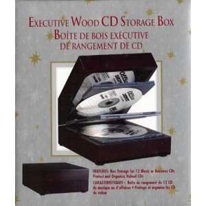  Executive Wood CD/DVD Storage Box Electronics
