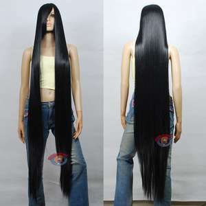 60 inch Hi_Temp Series Black Extra Long Cosplay DNA Wigs 81001  