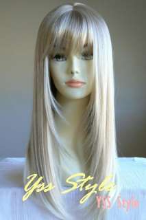 Ladies Straight Blonde Wigs Kanekalon salon hair c14  