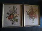 Vintage Flower Bouquet Prints, Pair