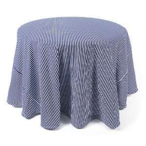   Blue & White Striped Round Cotton Table Cloths 96