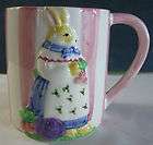 1993 Avon Easter Bunny Basket Weave Mug Vintage  