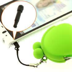 Auth. POCHI Bit Cell phone coin case Strap, Charm w/ earphone jack   p 