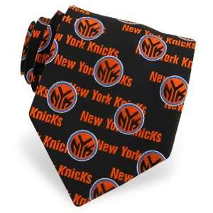  Mens New York Knicks Type Silk Tie by NBA in Black