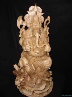   Ganesha elephant Sculpture Balinese Fine art hand carved wood statue