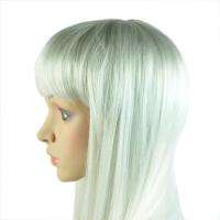 Heat Resistant Anime White silver Long straight Cosplay party full Wig 