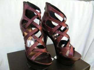 BEBE SHOES heel platforms pumps Adrianna pewter 183292 new  