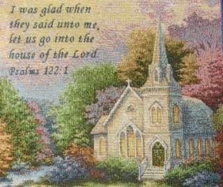   Psalms 1221 Church in Country Jacquard Woven Tapestry Banner 13X18