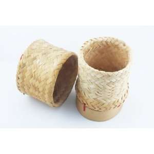  THAI LAO HANDMADE STICKY RICE CONTAINER, SMALL BAMBOO 