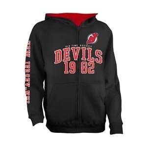 Old Time Hockey New Jersey Devils Youth Saratoga Full Zip Hoody   New 