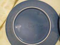 Libbey China LIE3 Blue Dinner Plates Raised Rims  