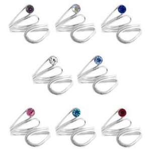  925 Sterling Silver, Aurora Borealis Crystal, Toe Rings Jewelry