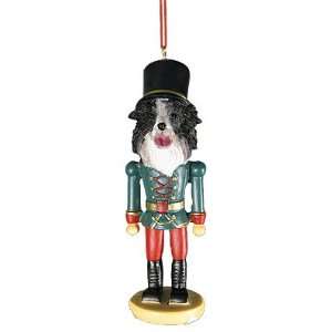  Border Collie Soldier Handpainted Christmas Tree Ornament 