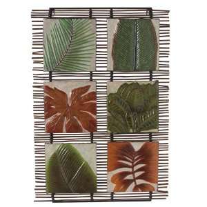    CBK Tropical Leaf Wall Decor with Bamboo Accent