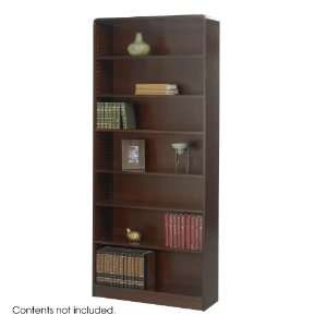  Safco 7 Shelf Reinforced Radius Edge Veneer Bookcase 
