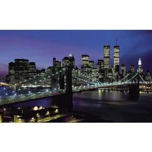  (99x164) New York City Manhattan Lights Brooklyn Bridge 