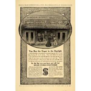 1907 Ad Singer Sewing Machines Victorian Women Shopping   Original 