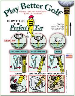 Six 1.5 Perfect Tee golf tees   Yellow  
