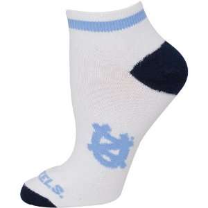   Tar Heels (UNC) Ladies White Flat Knit Ankle Socks