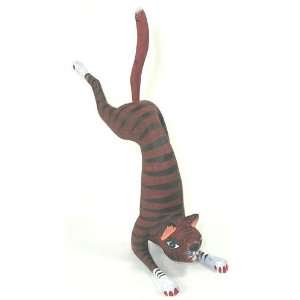    Playing Cat 6 3/8 Inch Oaxacan Wood Carving
