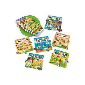    Pack Play and Learn Wood Puzzle Set   6 pk